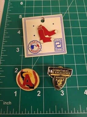 MLB Baseball Pins Lot 3 Red Sox Angels Raiders Lapel Pinback Collectible